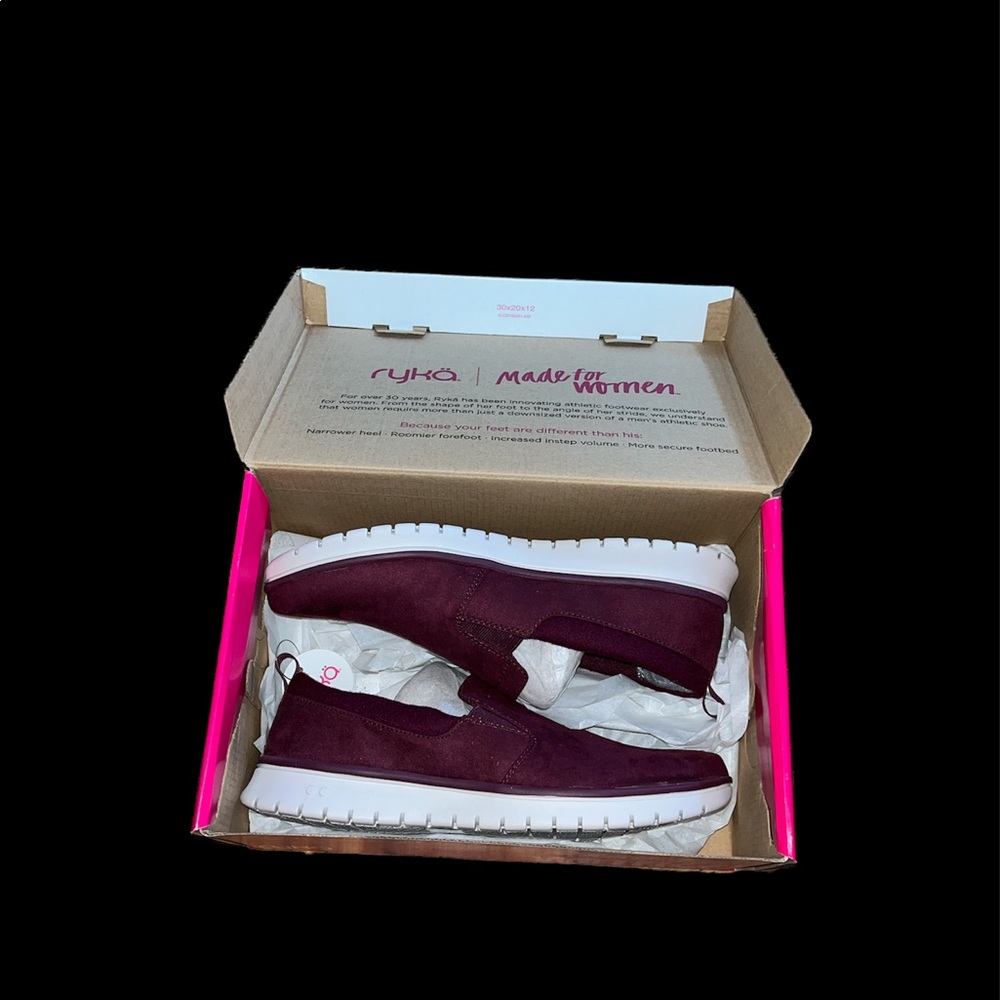 Ryka women's slip on sneakers size 9M Burgundy NEW MINT in box
